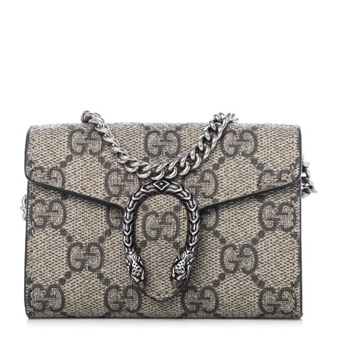 gucci gg supreme monogram dionysus coin purse taupe|GUCCI GG Supreme Monogram Dionysus Coin Purse Taupe.